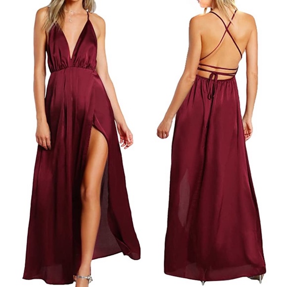 Red Backless Dress - Picture 2 of 2